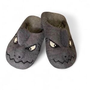 Handmade Felted Wool Grey Shark Slippers‎